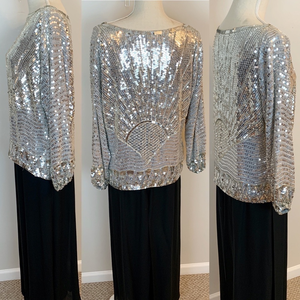 Vintage Judith Ann Creations Sparkly Hand-Sequined Top - Picture 3 of 8